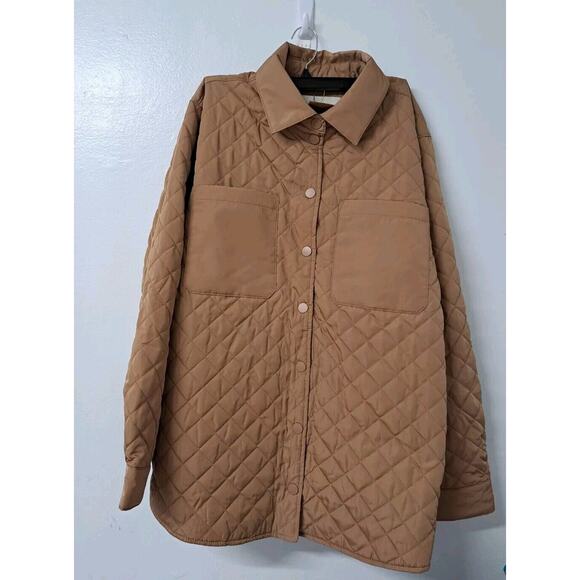 Amazon Aware Womens Quilted Overshirt Camel , Size XXL - Picture 1 of 14